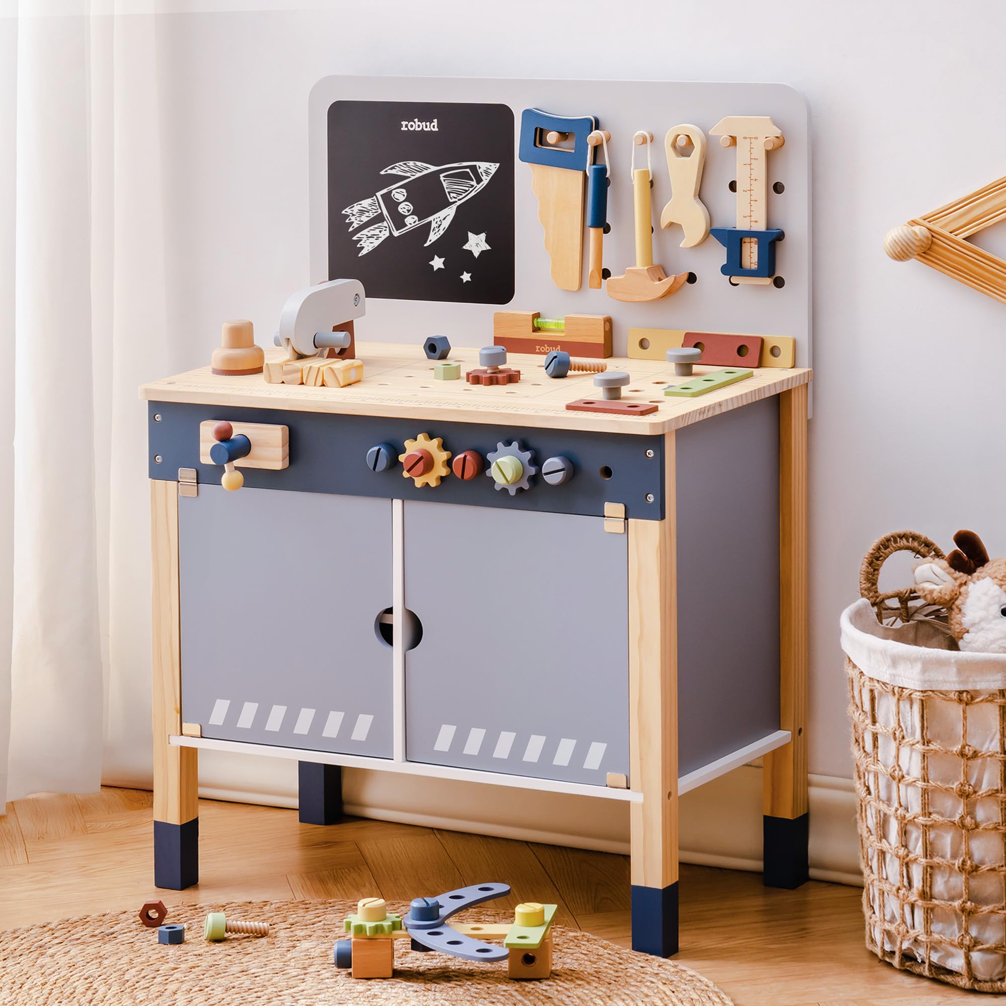 Tools Workshop Kids - Bancada de Trabalho de Madeira ROBUD,
