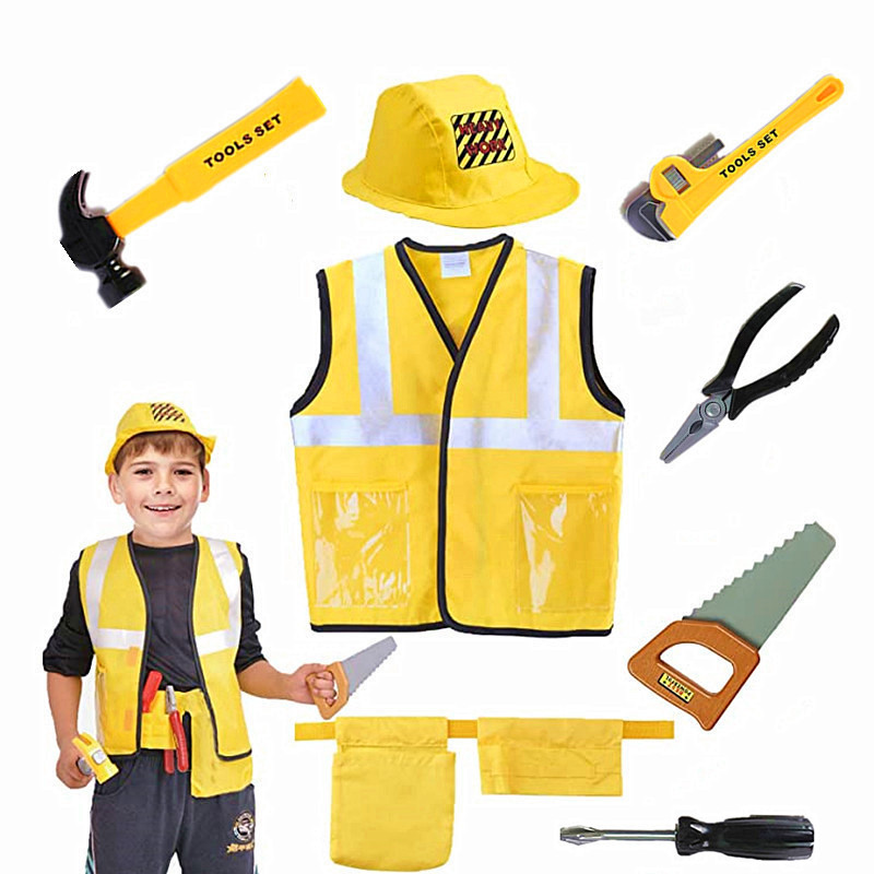Tools Workshop Kids - Traje de colete de trabalhador de