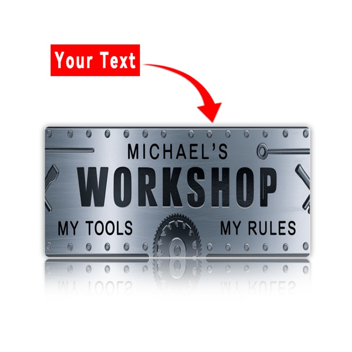 Placa de Alumínio Personalizad - Workshop Tools With Name avaliação e preço