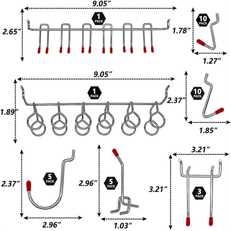 114 pçs pegboard ganchos conju - Workshop Tools Organizing avaliação e preço