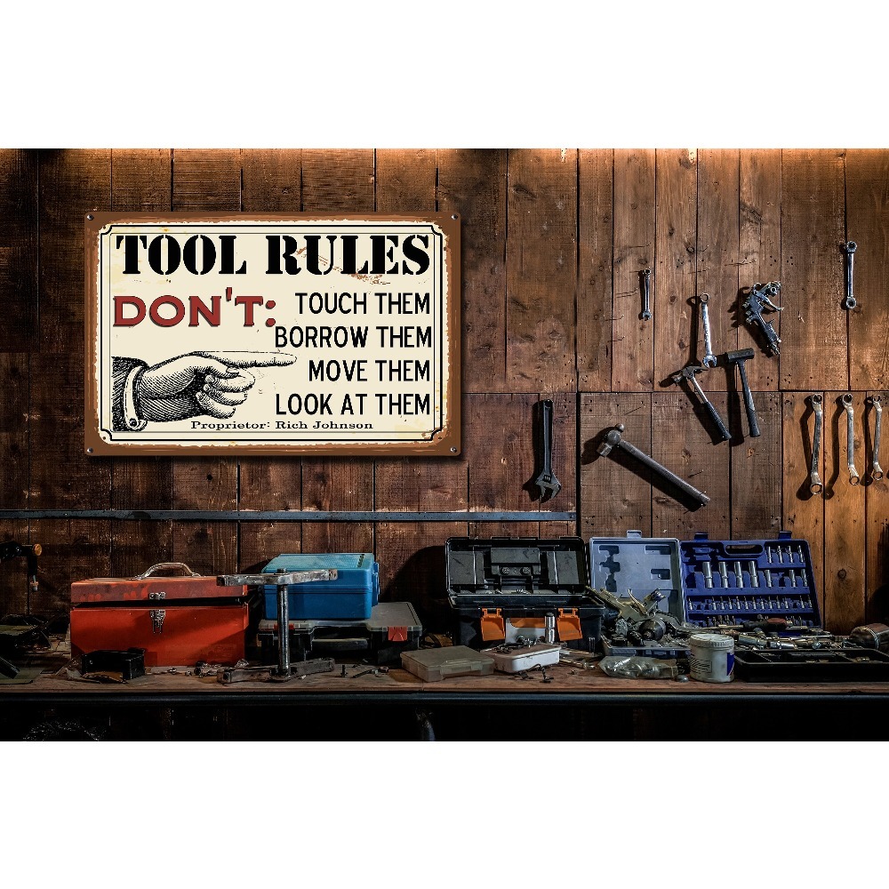 1 unidade Placa de Metal Perso - Workshop Tools With Name avaliação e preço